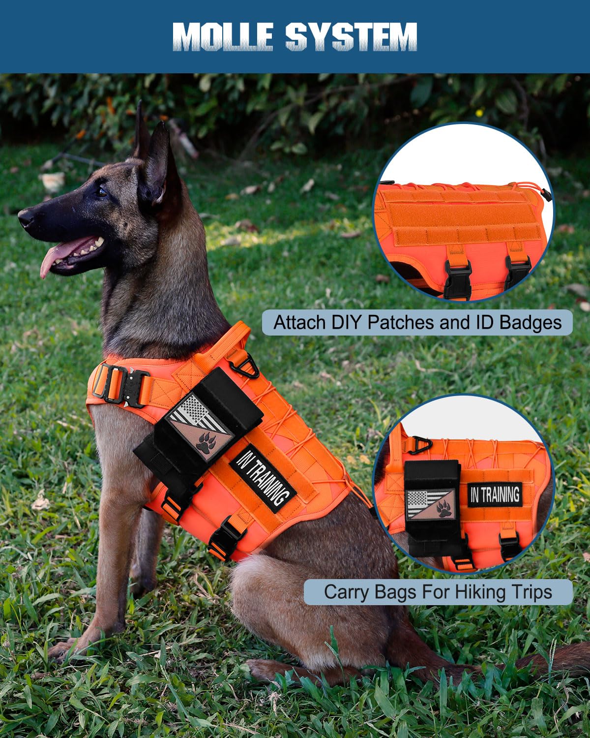 PETNANNY vest featuring MOLLE system on both sides for accessories