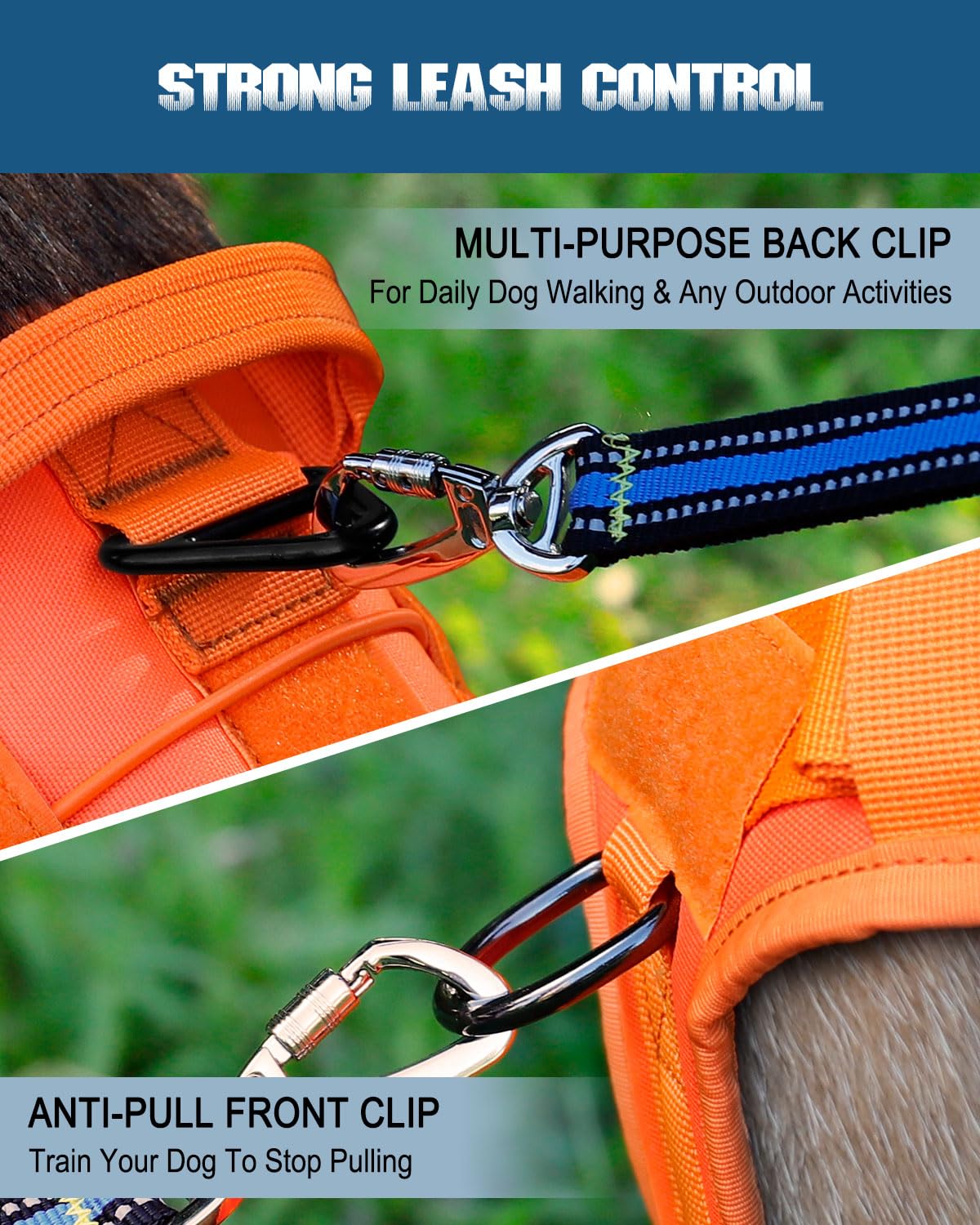 PETNANNY patches glow in the dark for nighttime visibility on the vest
