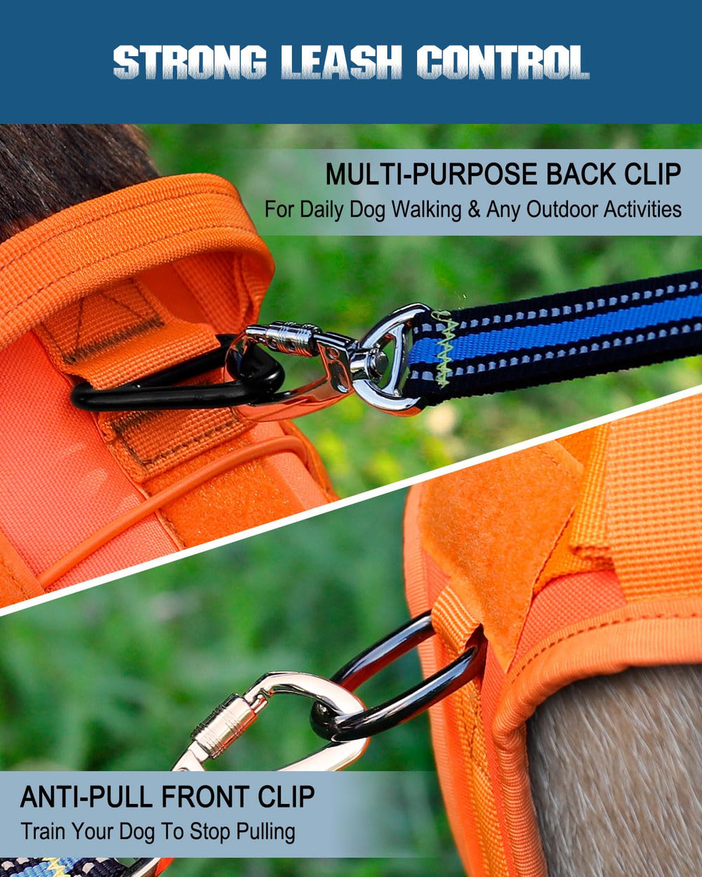PETNANNY patches glow in the dark for nighttime visibility on the vest