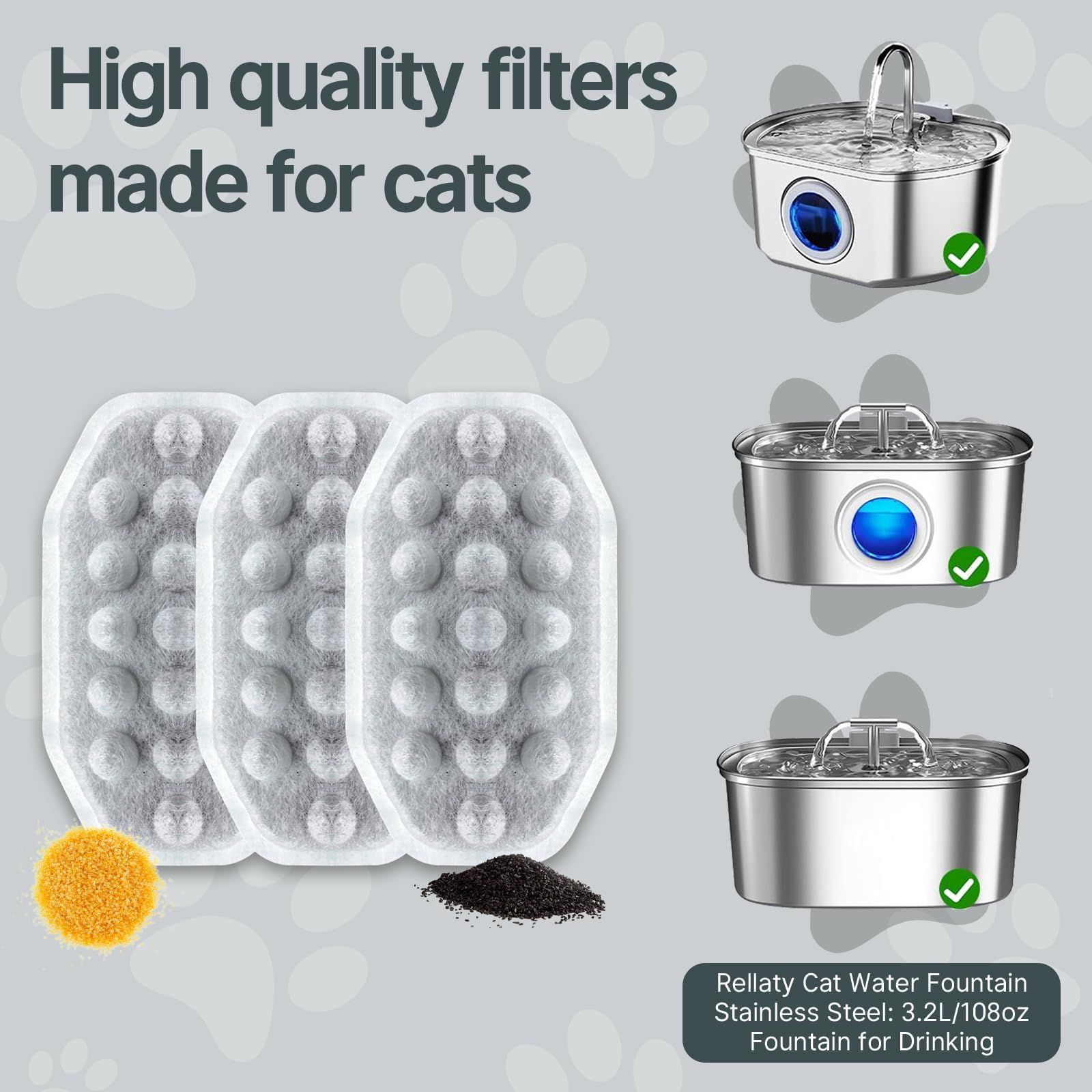 PetNeizance replacement filters with multi-layer filtration for clean water