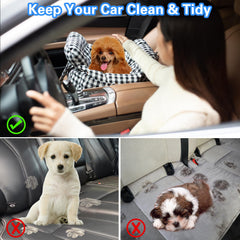 Petnex dog car seat clip-safety-leash prevents jumping on trips.