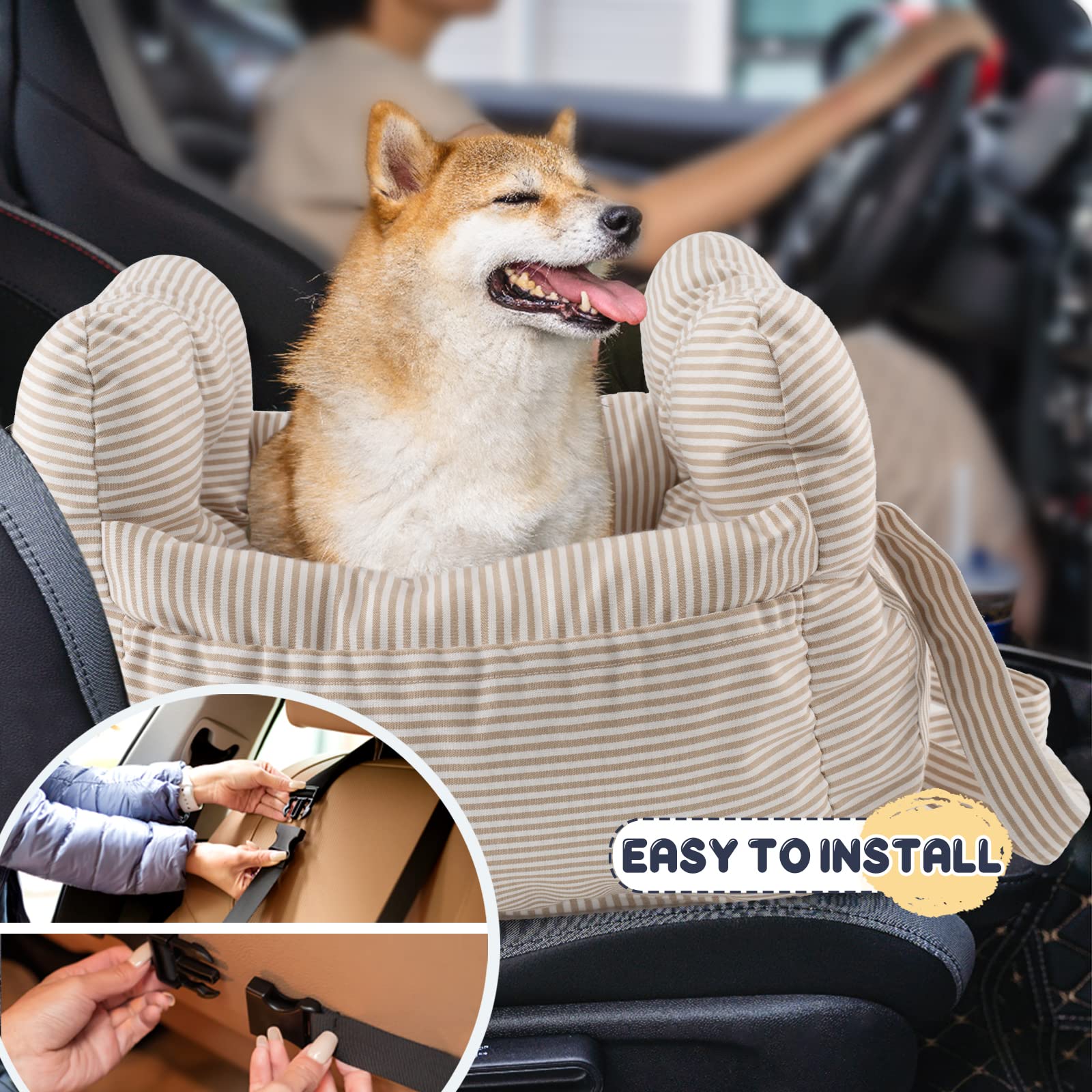 Petnex dog car seat soft-cushion provides cozy comfort.