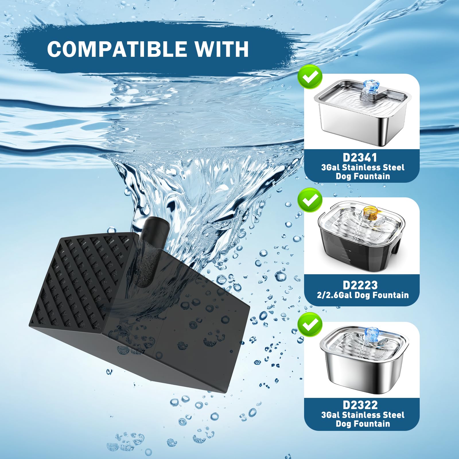 PETNF built-in filter sponge traps hair and impurities for cleaner water