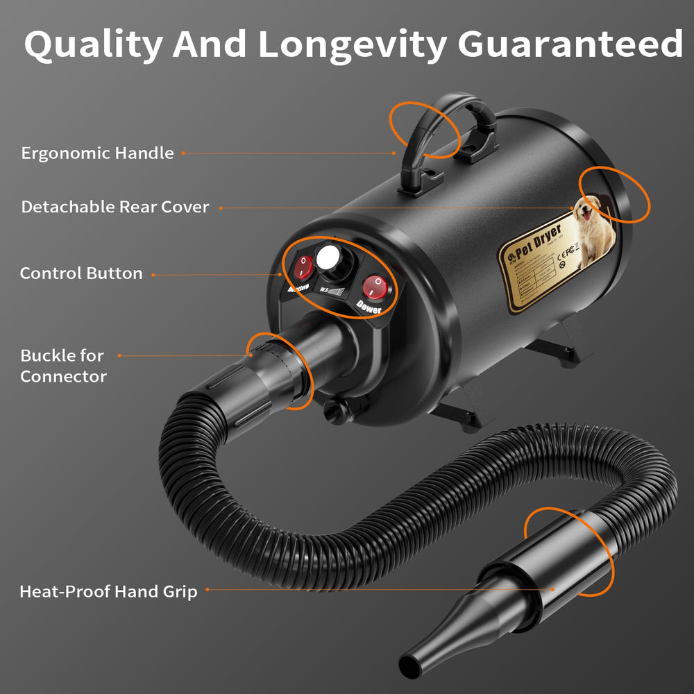 PETNF dog dryer 73-inch hose offers flexible reach