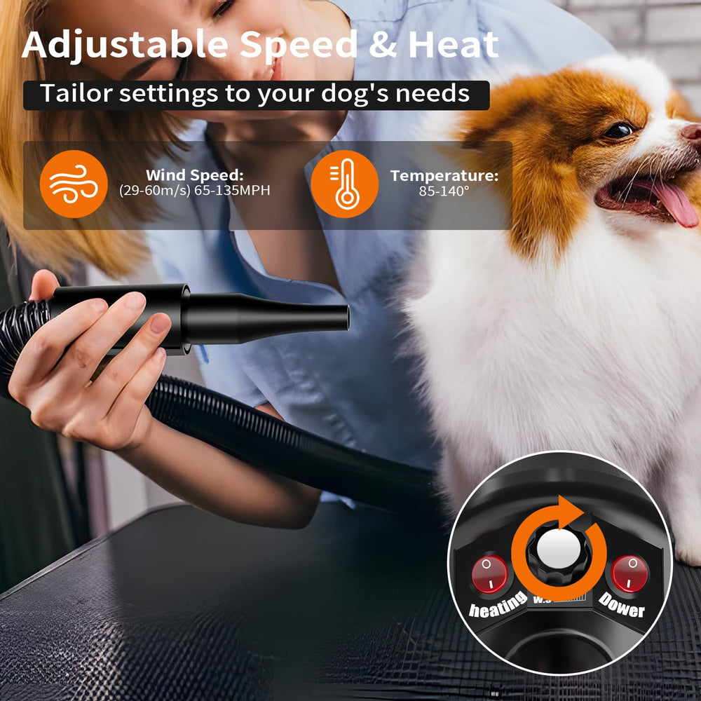 PETNF dog dryer noise-reduction design keeps grooming calm