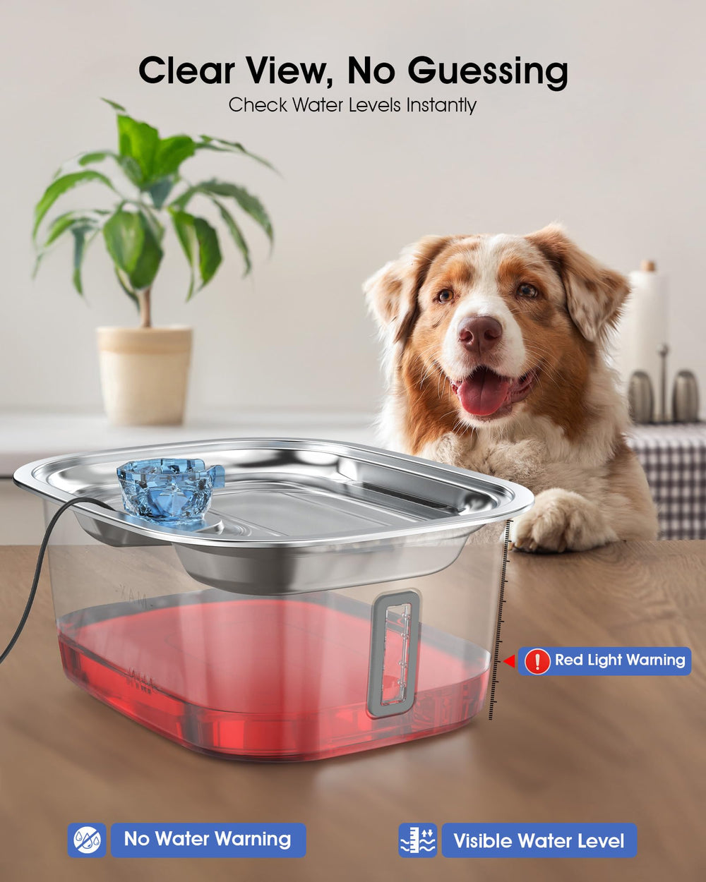 PETNF dog water fountain 3-gallon capacity for large breeds and multi-pet homes