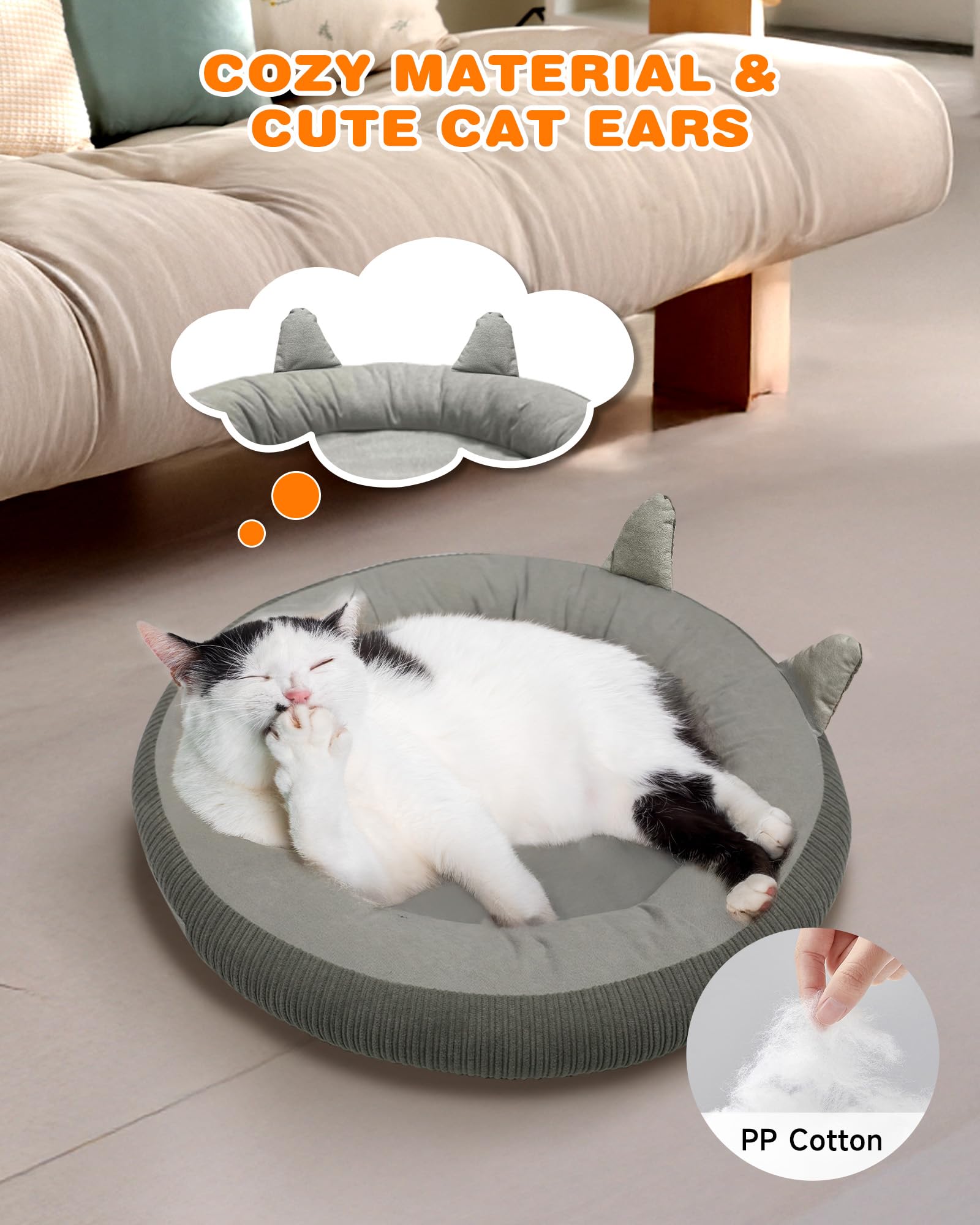 PETNF heated cat bed with 87-inch cord allows flexible placement away from outlets.