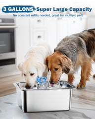 PETNF large dog water fountain flow-pour promotes steady hydration for active pets.