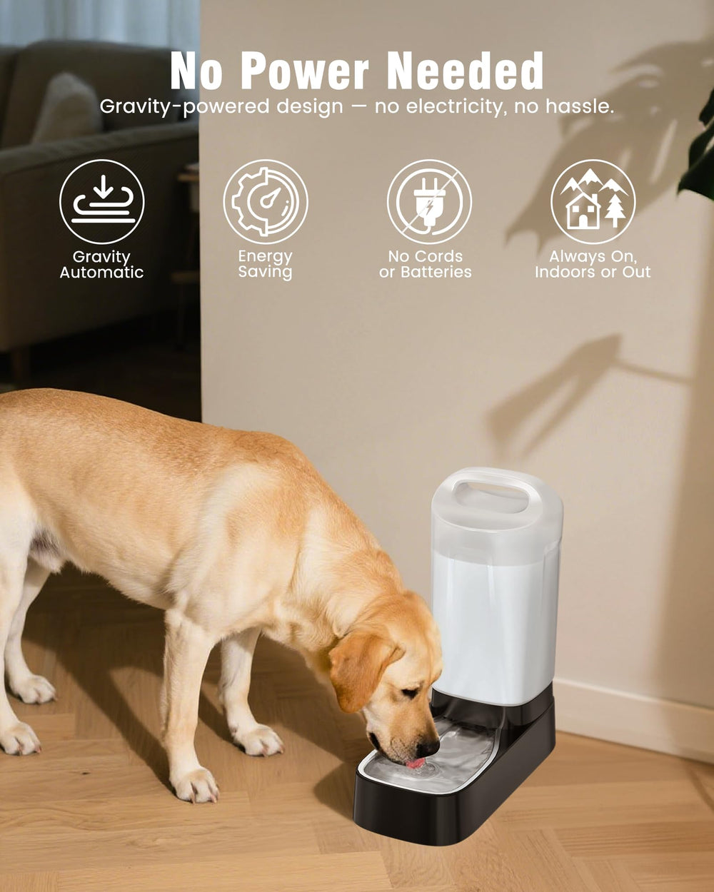 PETNF level alert hole helps you monitor water to prevent overflows.