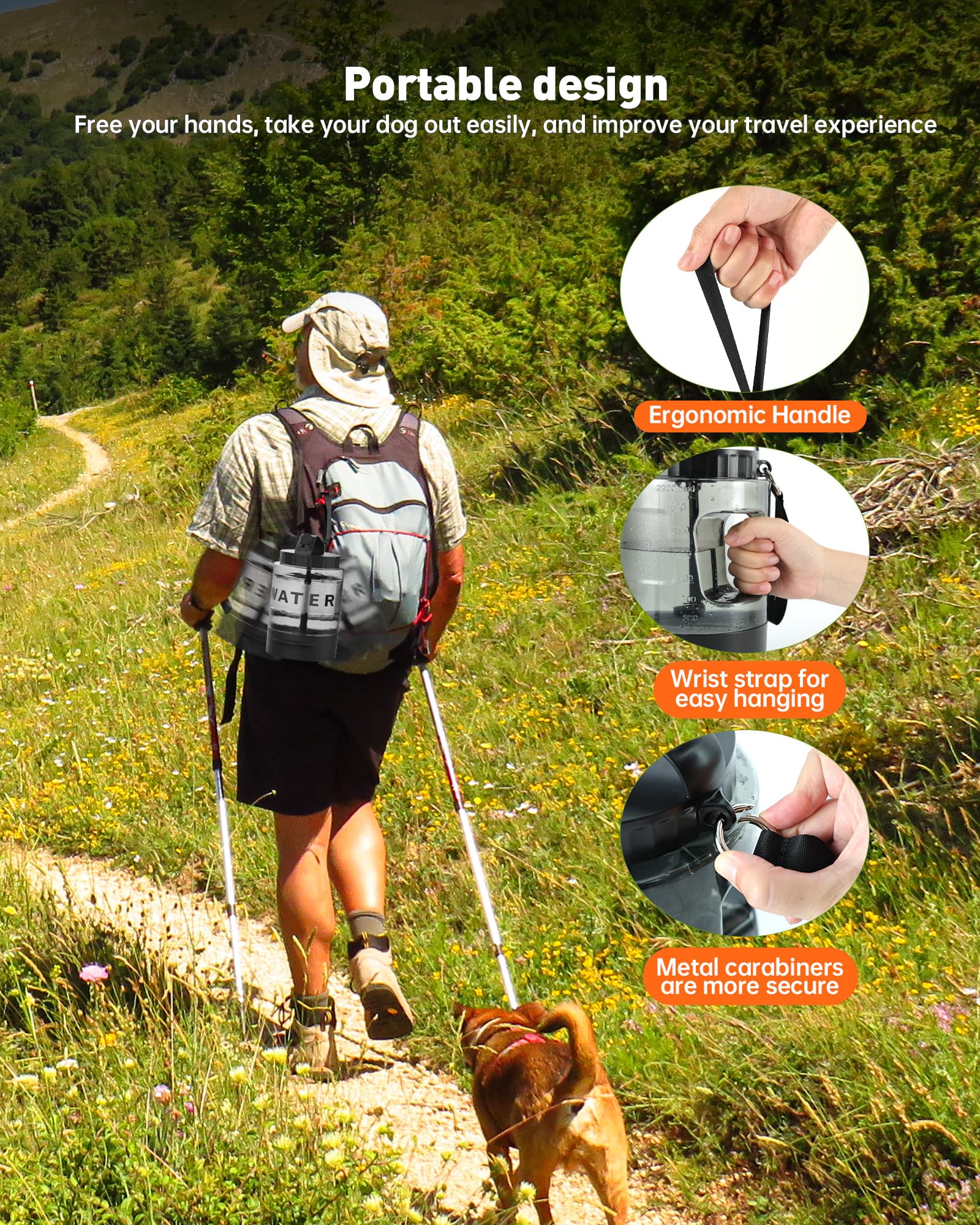 PETNF one-hand operation cover dispenses water quickly on the move.