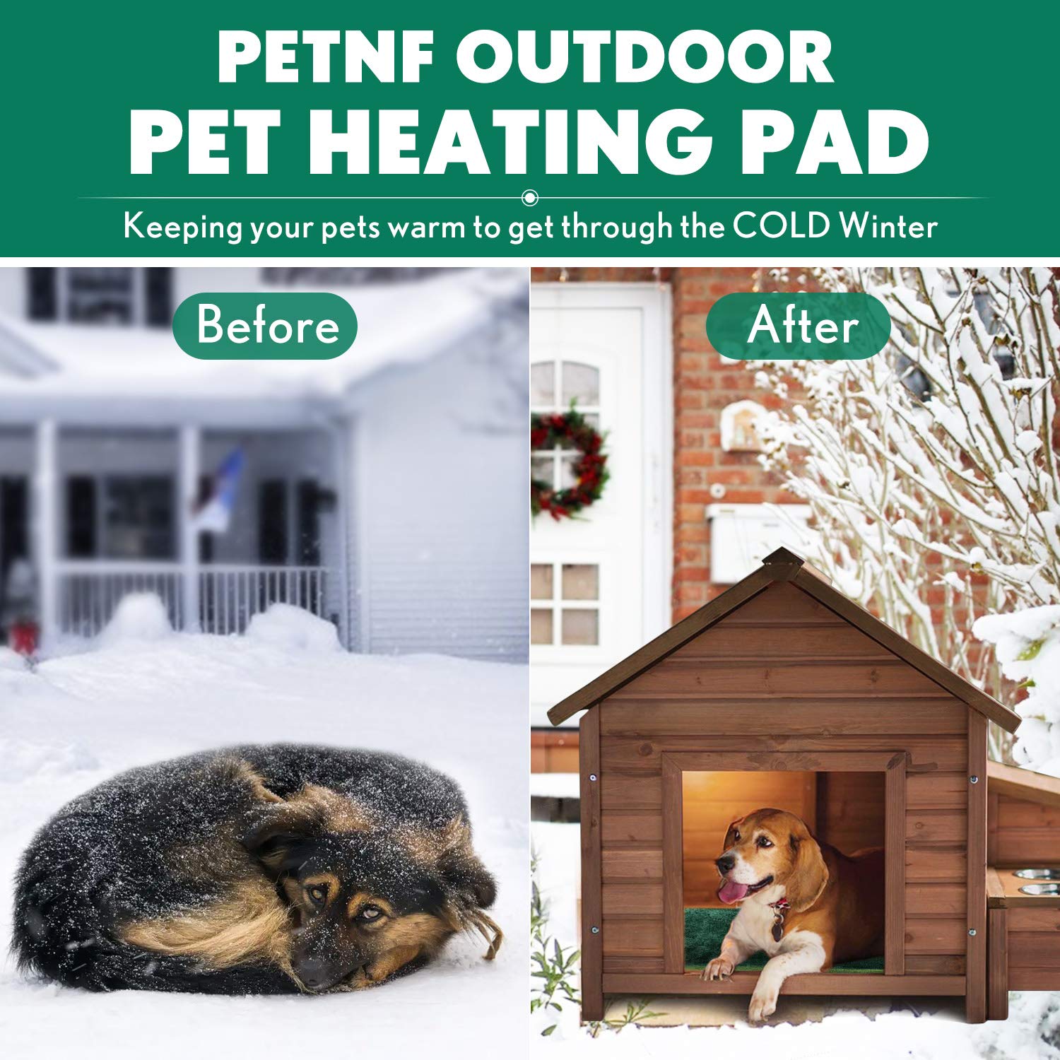 PETNF outdoor heating pad 60x90cm size suitable for small animals like cats and puppies