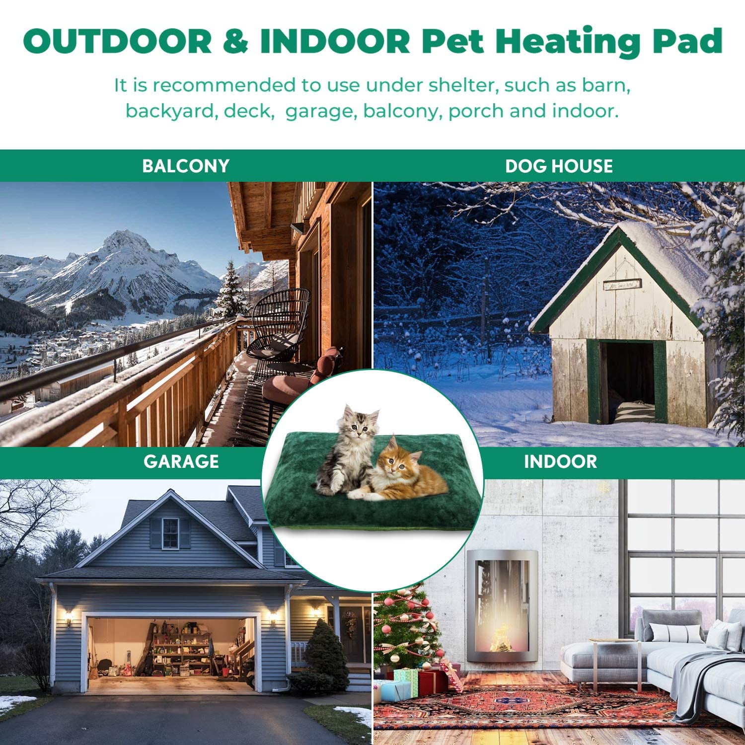 PETNF outdoor heating pad anti-bite cord with steel-guard ensures safer placement
