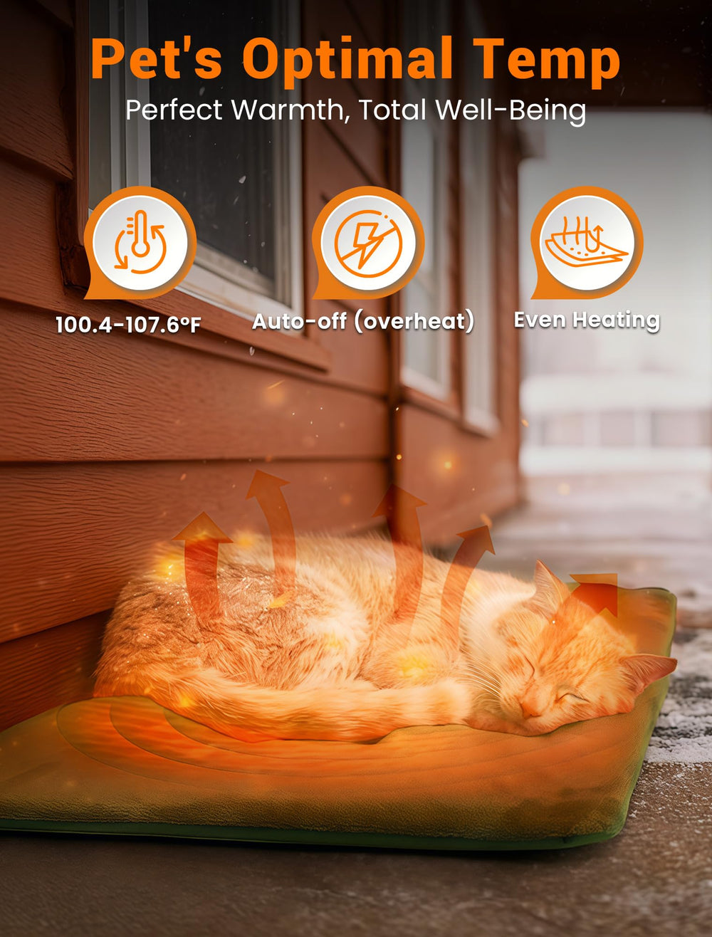 PETNF outdoor heating pad features chew-resistant armor for durable outdoor use