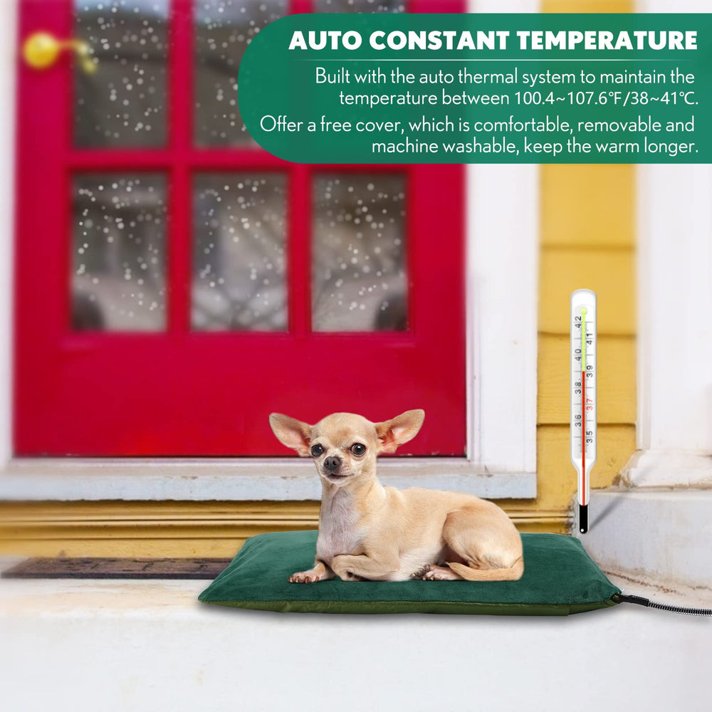PETNF outdoor heating pad in shed use demonstrates indoor/outdoor versatility for pets