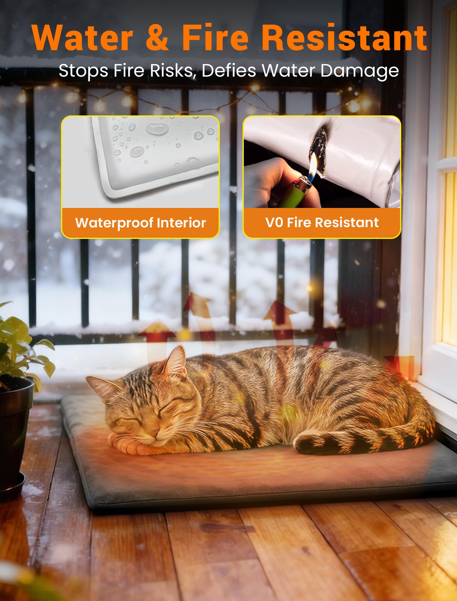 PETNF outdoor heating pad soft breathable fabric provides hours of cozy rest.