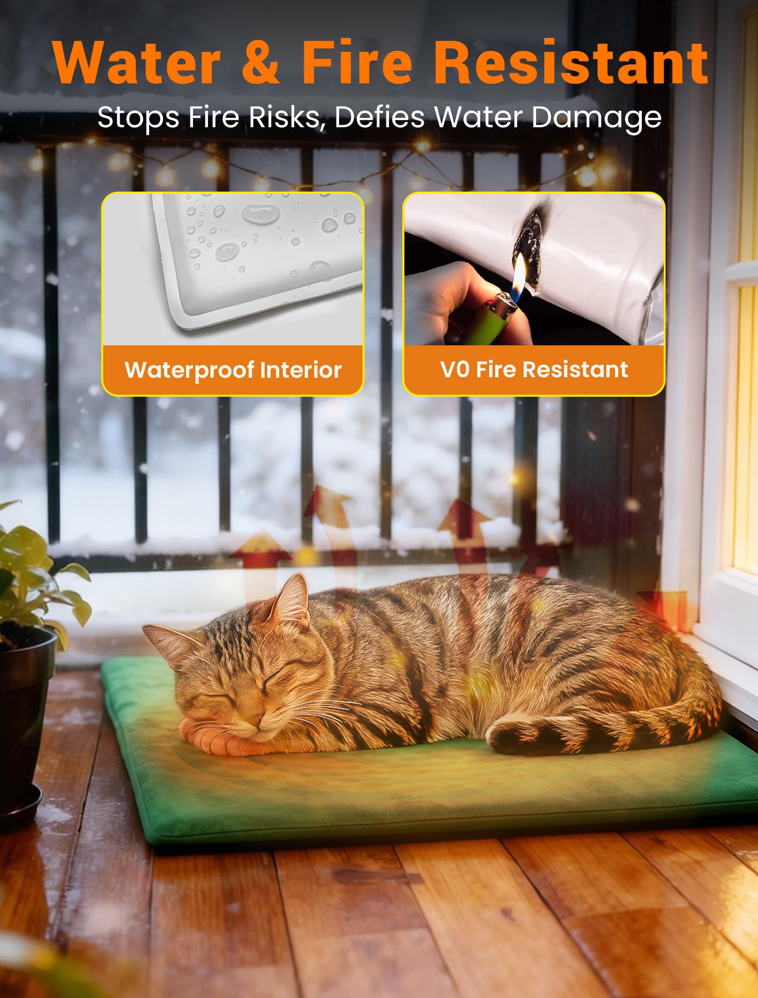 PETNF outdoor heating pad close-up of soft breathable fabric for comfort