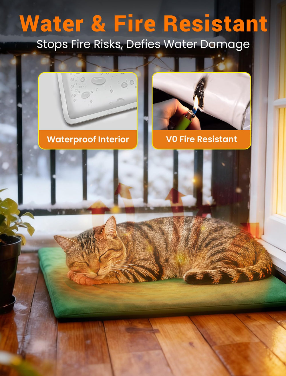 PETNF outdoor heating pad close-up of soft breathable fabric for comfort