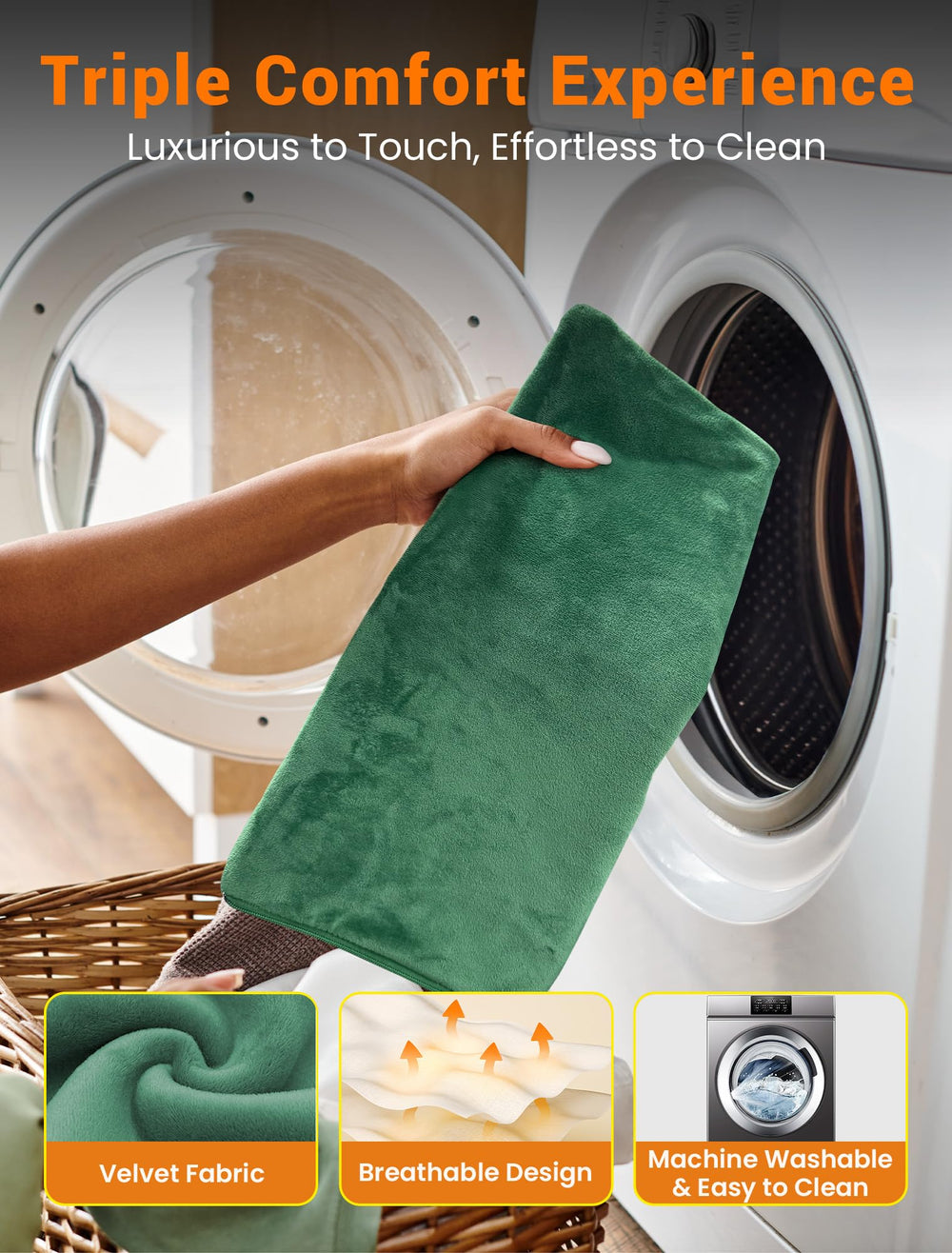 PETNF outdoor heating pad with stain-resistant surface and machine washable ease