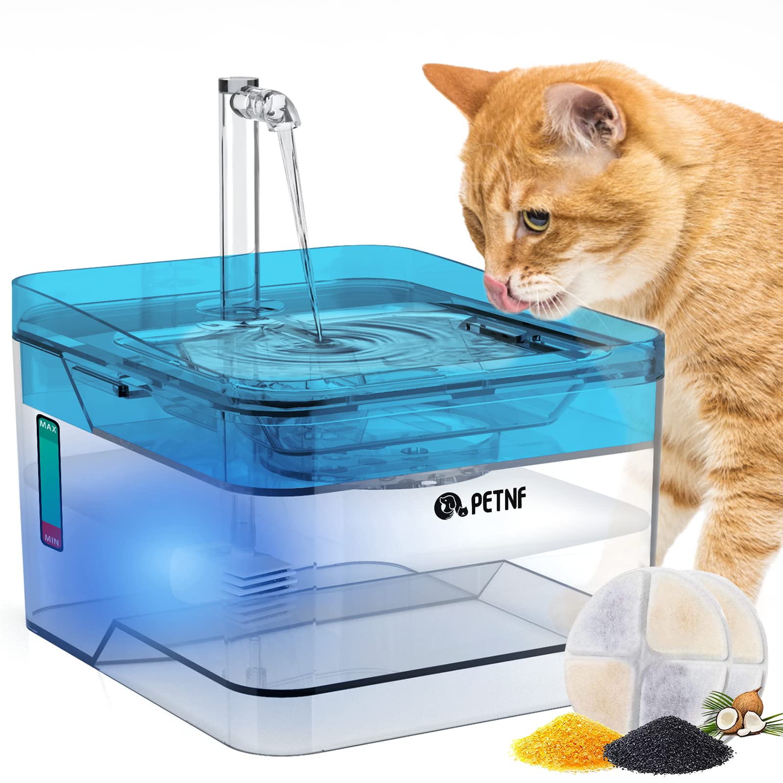 PETNF transparent tank shows clear water level and easy maintenance