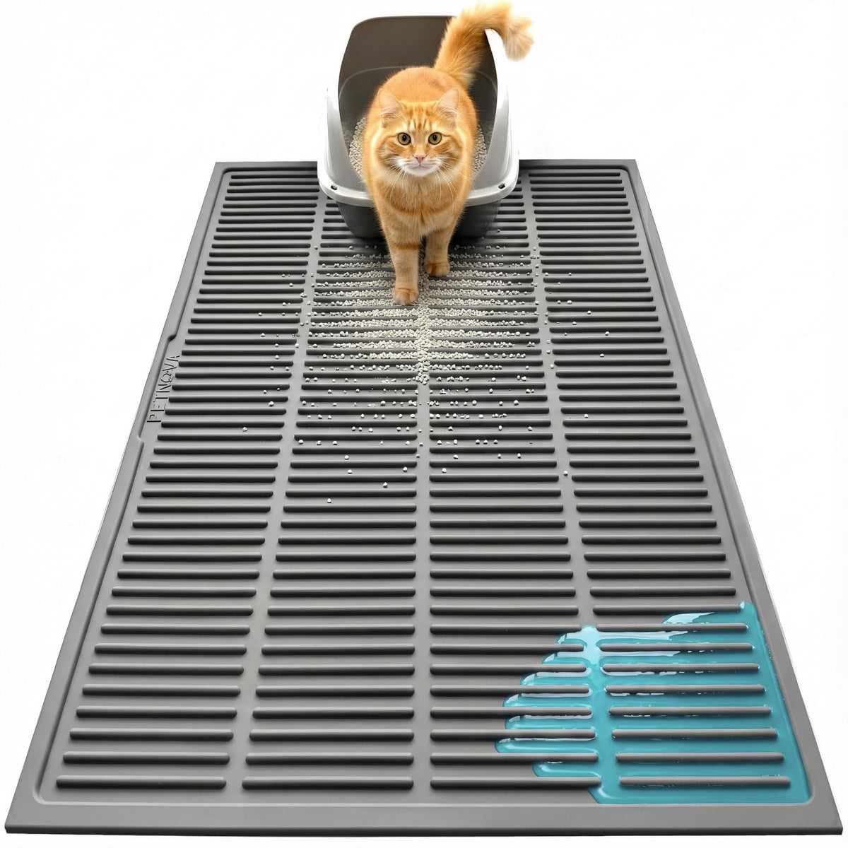 PetNova large cat litter mat closeup ridges trap litter and protect floors.