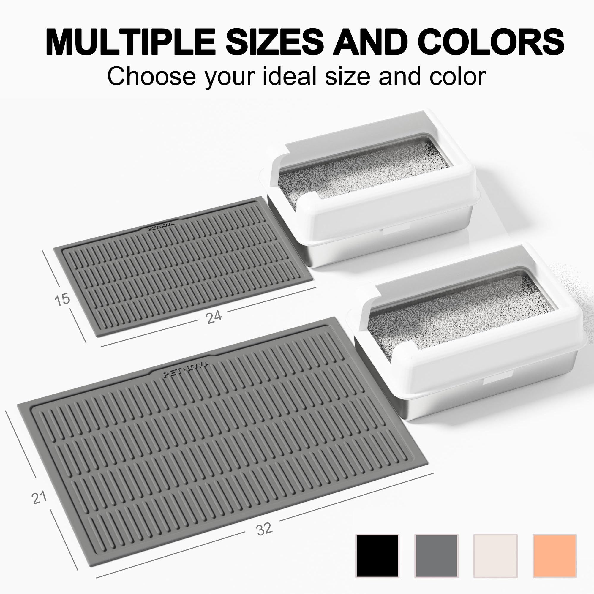 PetNova large cat litter mat durable design withstands claws and daily use.