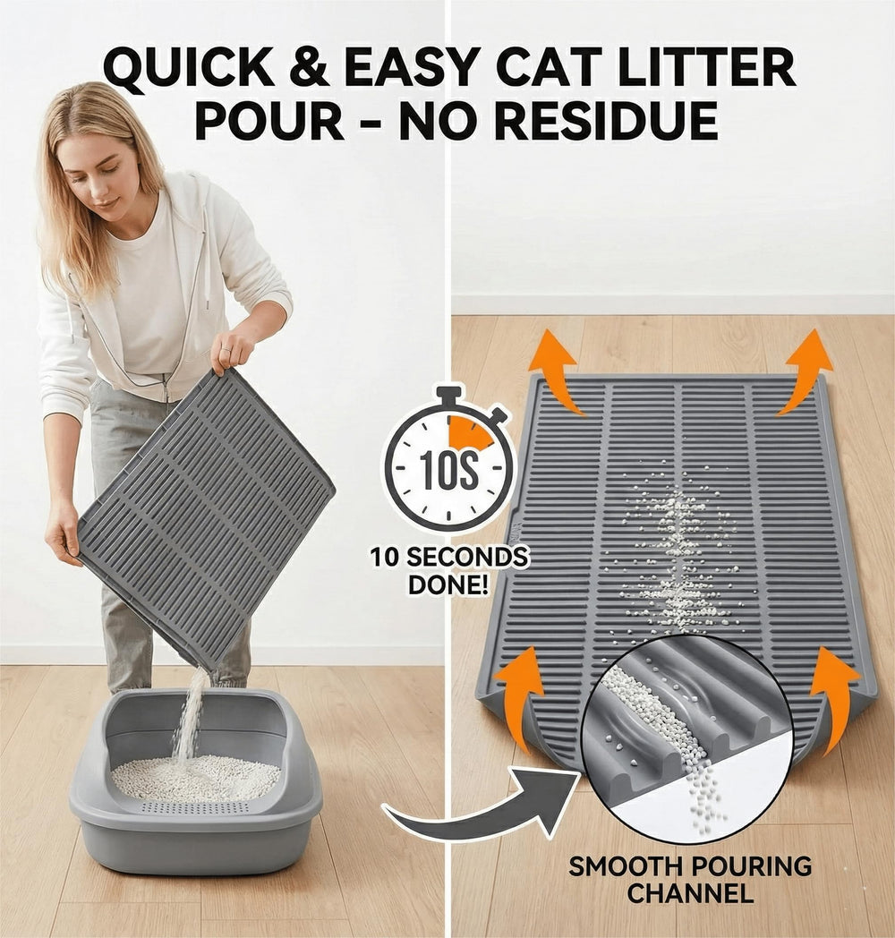 PetNova large cat litter mat waterproof surface guards from urine on floors.