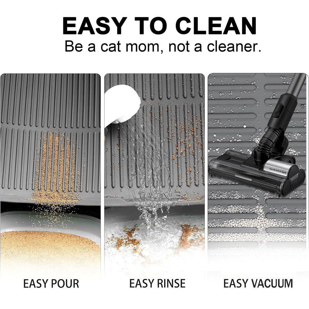 PetNova XL Litter Mat non-slip back keeps mat in place during vacuuming