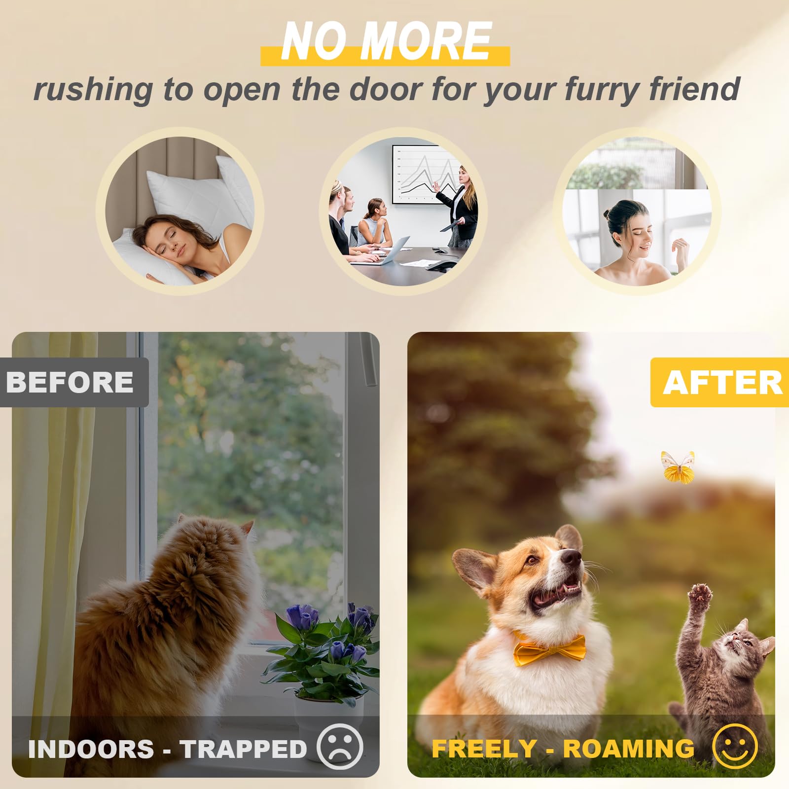 Petoasis compact cat door removable design for cleaning or moving