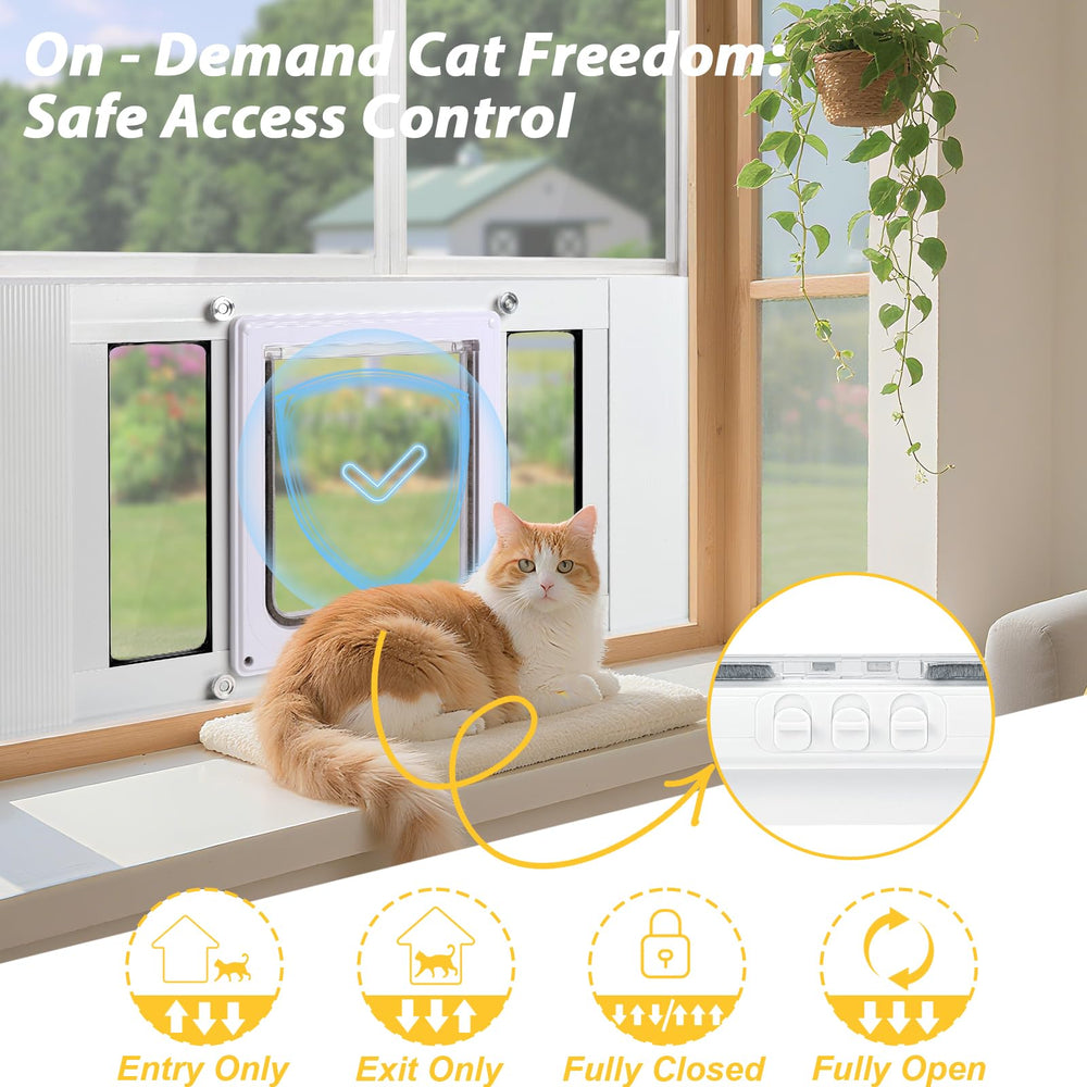 Petoasis compact cat door weatherstripping blocks wind and rain for comfort