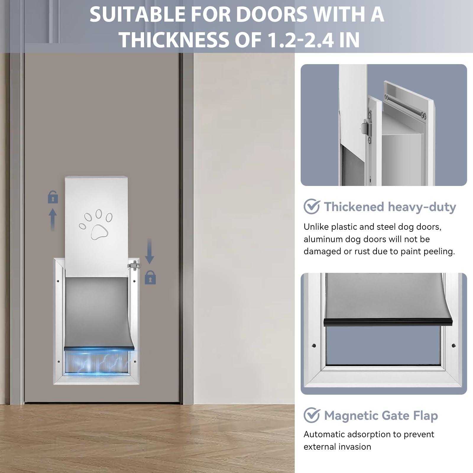 Petoasis extreme weather door blocks wind, snow and rain for indoor comfort.