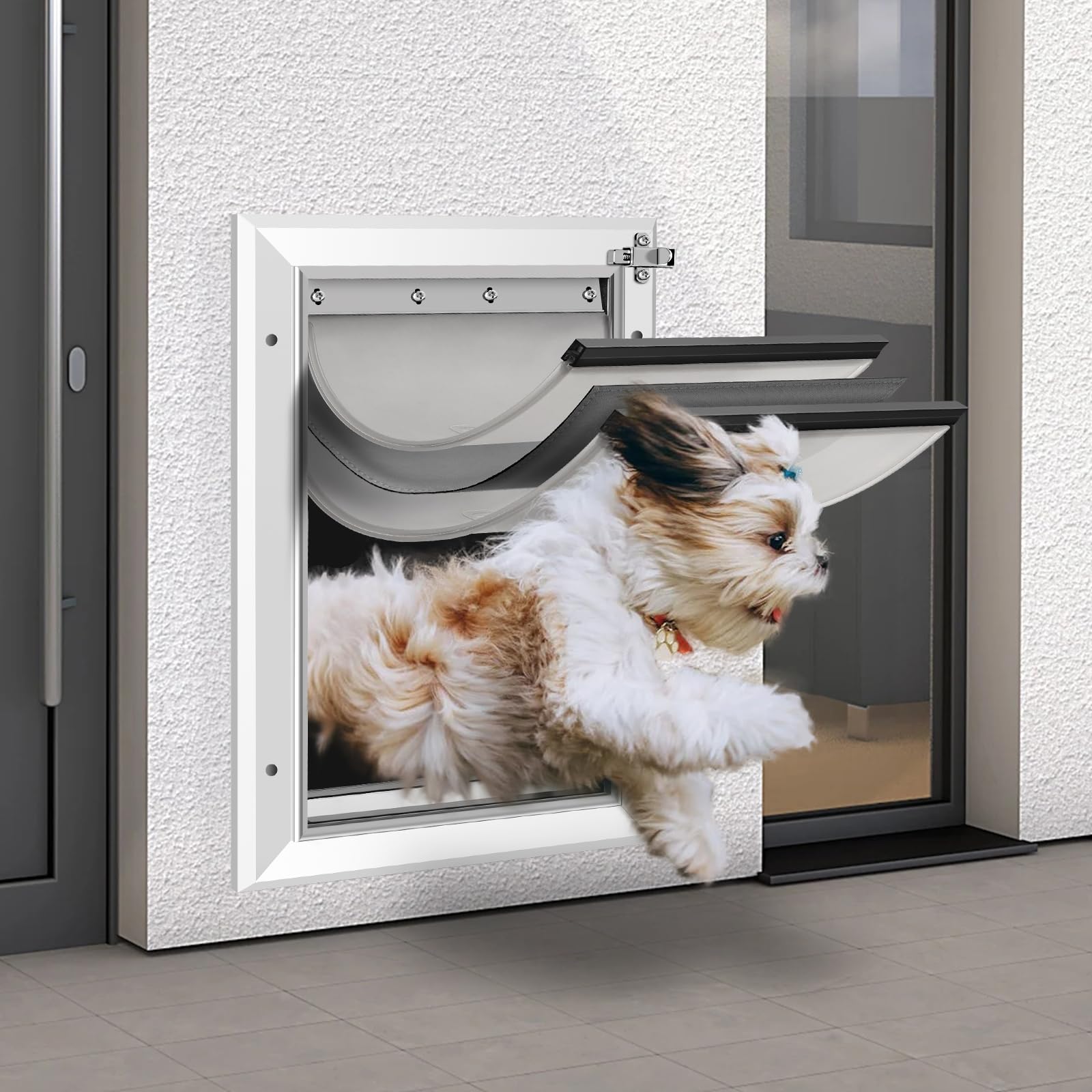 Petoasis large dog door in use for easy indoor-outdoor access