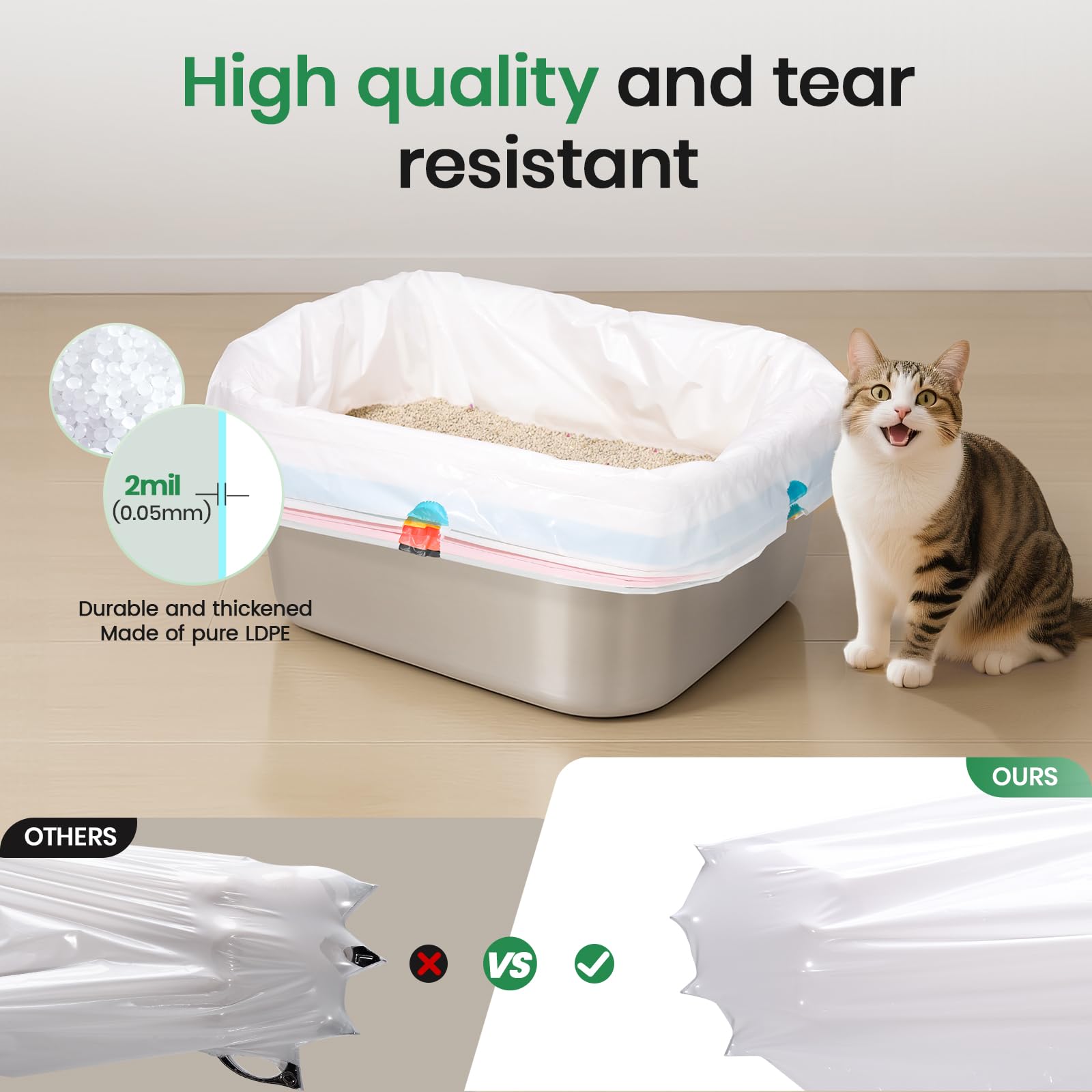 Petocat 37x18 inch litter bag size fits deep boxes