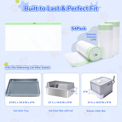 PETOCAT 54-count liners with leak-proof design to prevent spills.