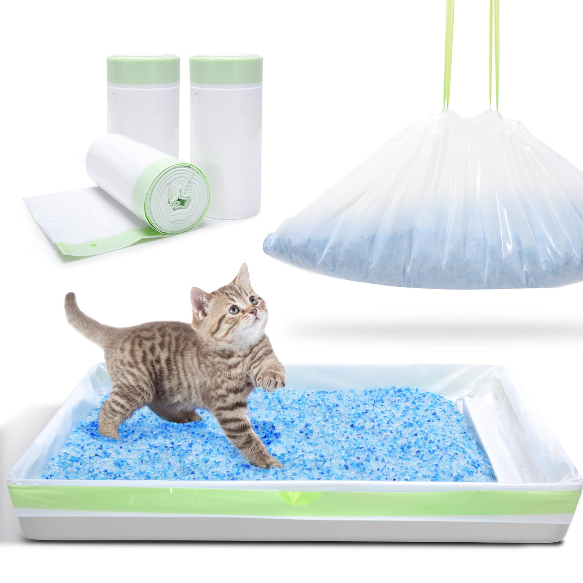 PETOCAT 54-count liners open tray fit for quick, mess-free changes.