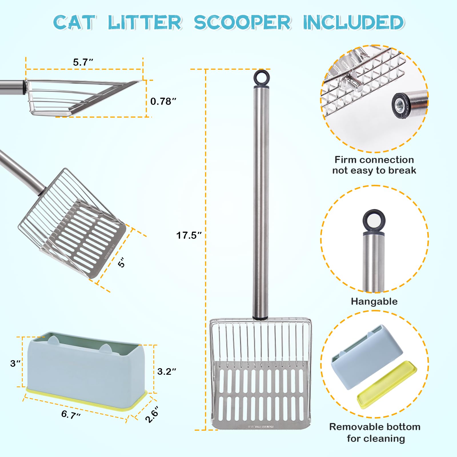 PETOCAT 7mm-3mm-slot-design balances large clumps and small debris.