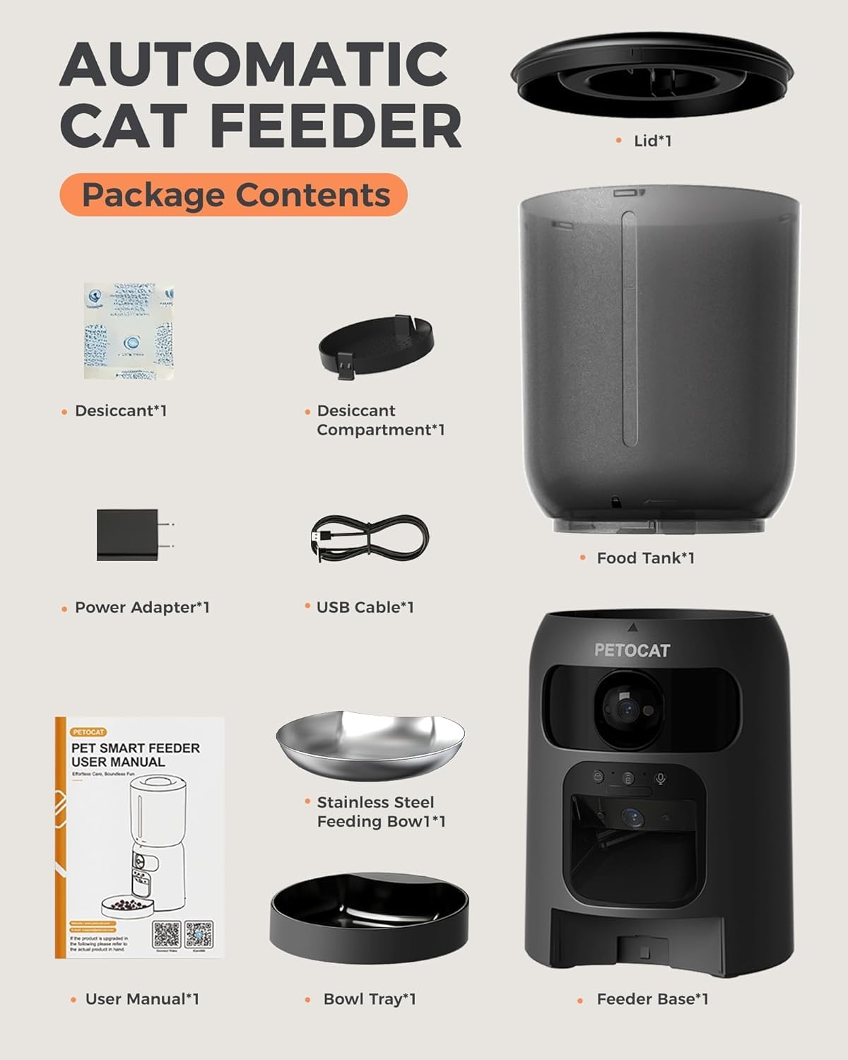 PETOCAT AI feeder easy-cleaning design supports quick maintenance