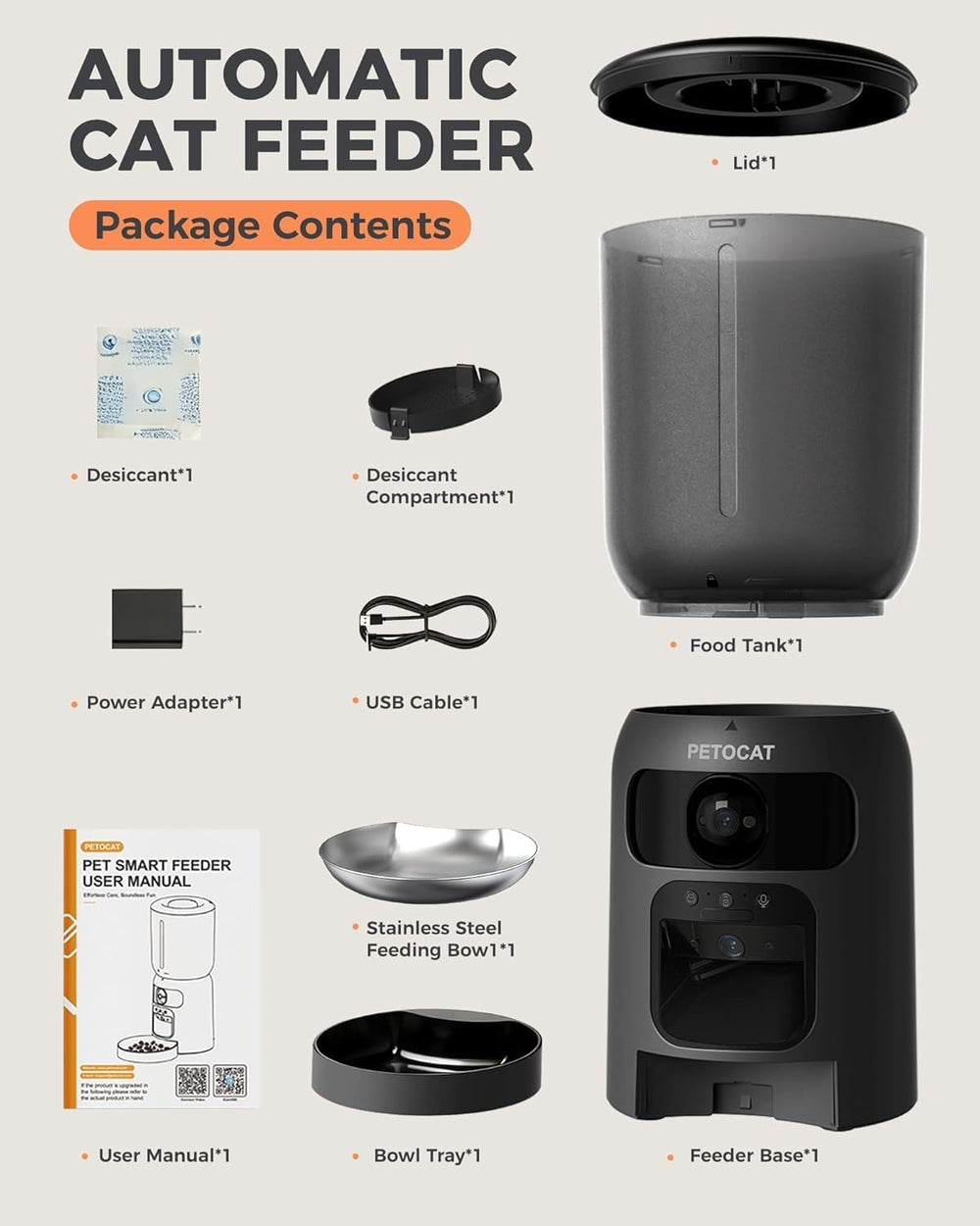 PETOCAT AI feeder easy-cleaning design supports quick maintenance