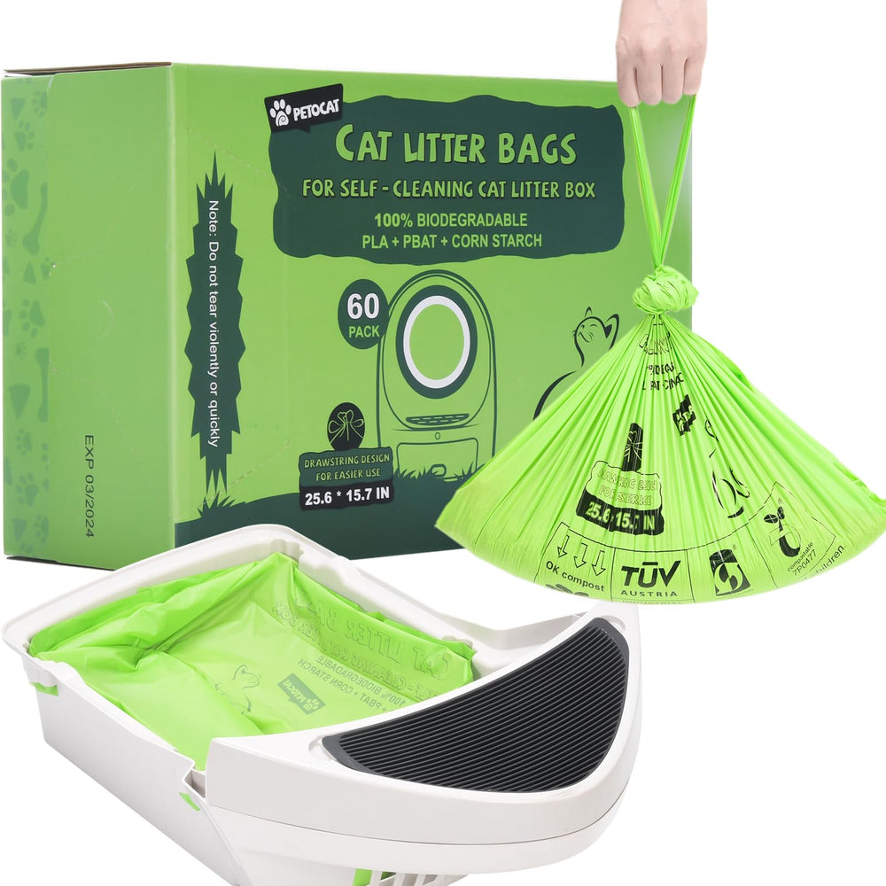 PETOCAT biodegradable litter bag roll - eco-friendly waste bags for tidy litter disposal.