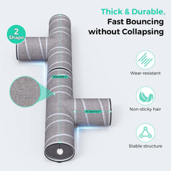 PETOCAT cat tunnel 4-way folded-compact demonstrates easy storage and portability