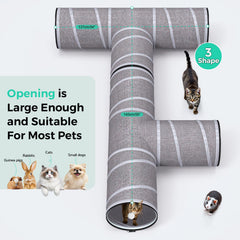 PETOCAT cat tunnel 4-way stable-structure emphasizes durability against scratching
