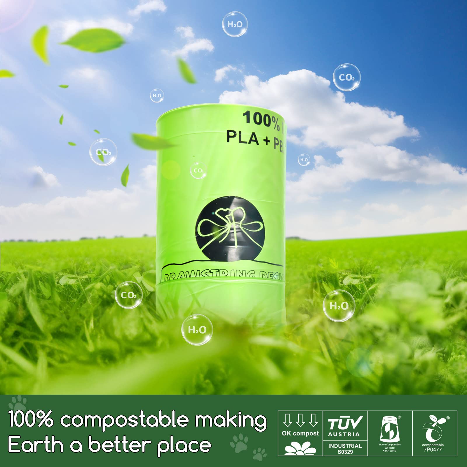 PETOCAT compostable litter bags in backyard compost bin - eco-friendly disposal option.