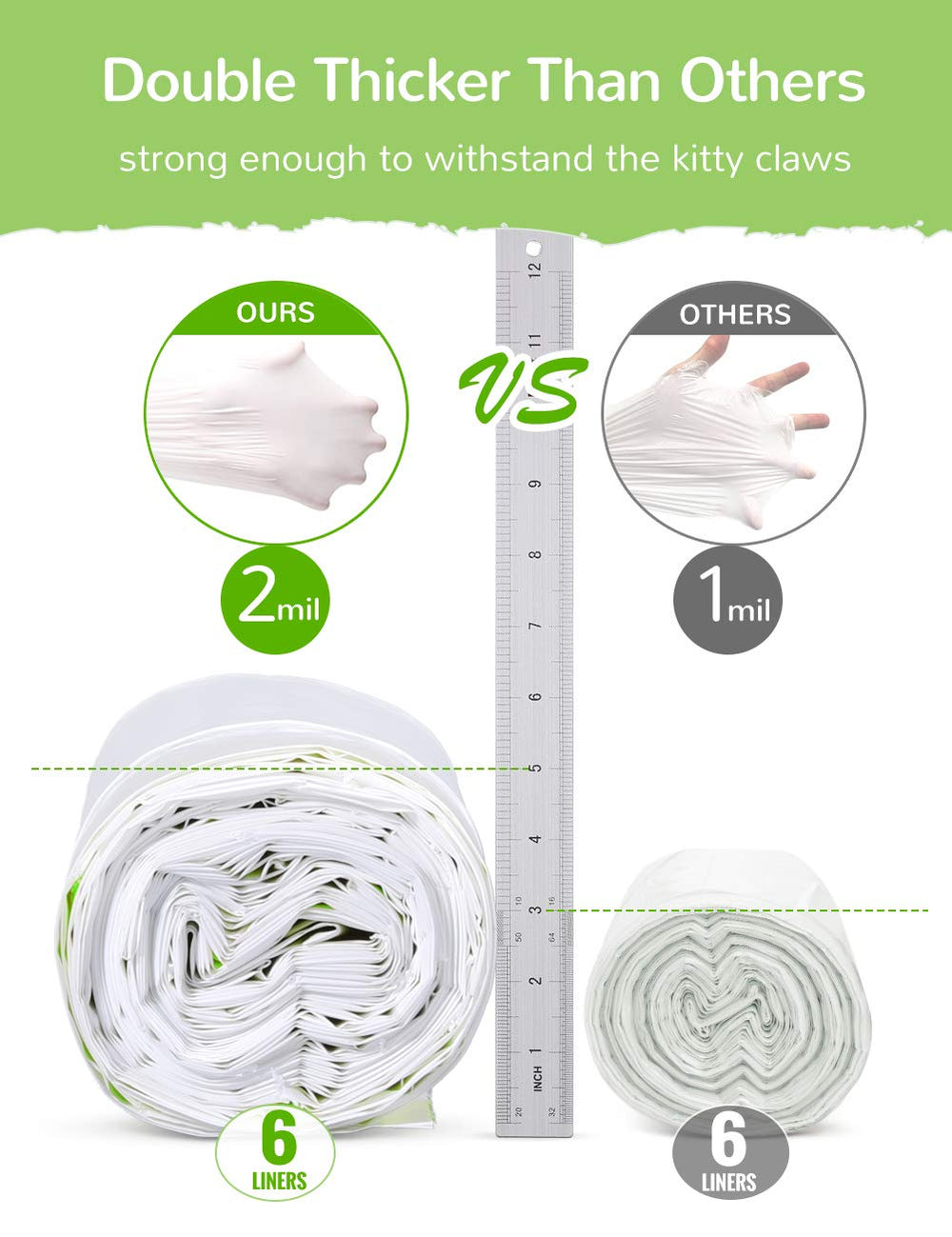 PETOCAT heavy-duty 2mil liner resists tearing and moisture.