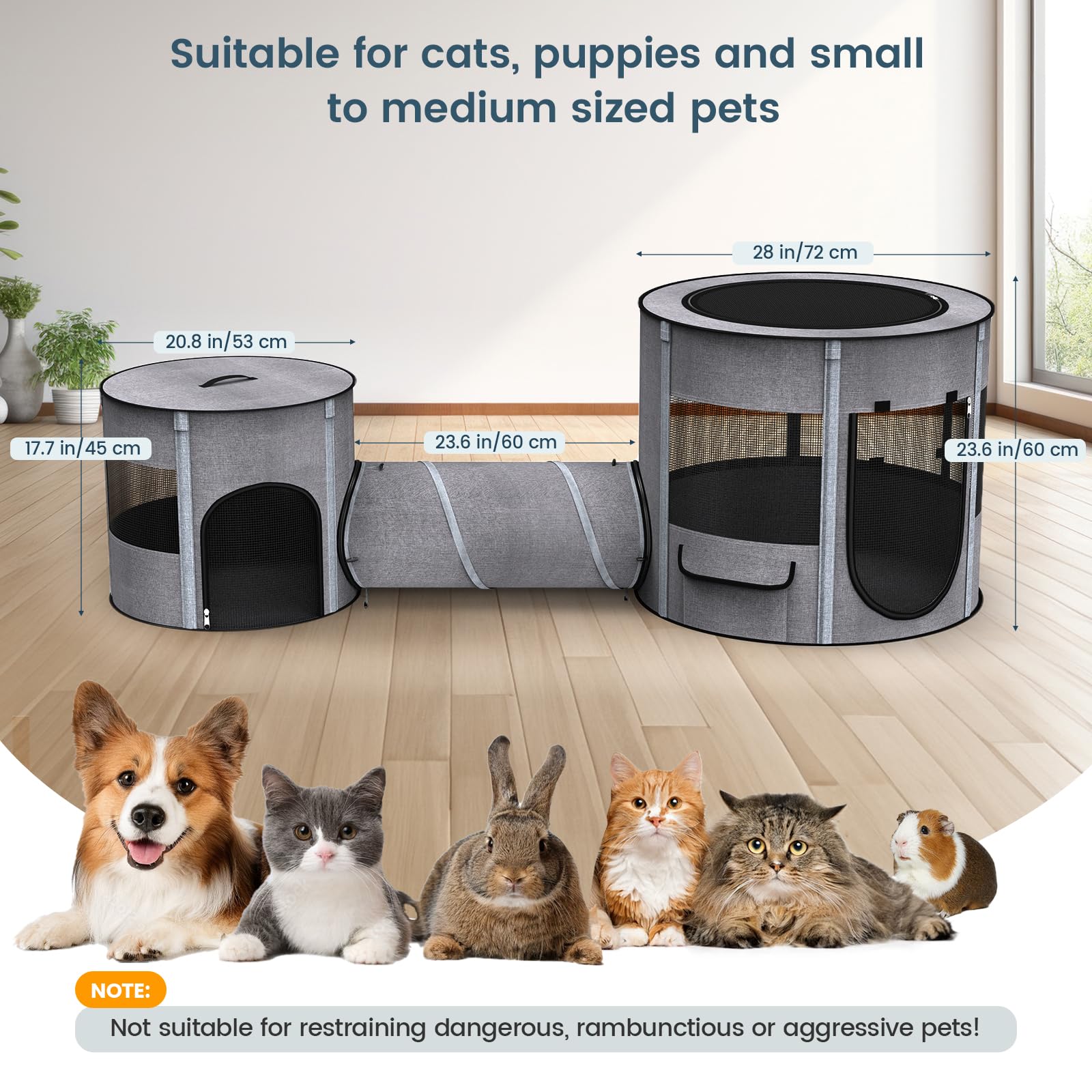 PETOCAT multi-purpose enclosure ideal for travel, camping, and temporary containment