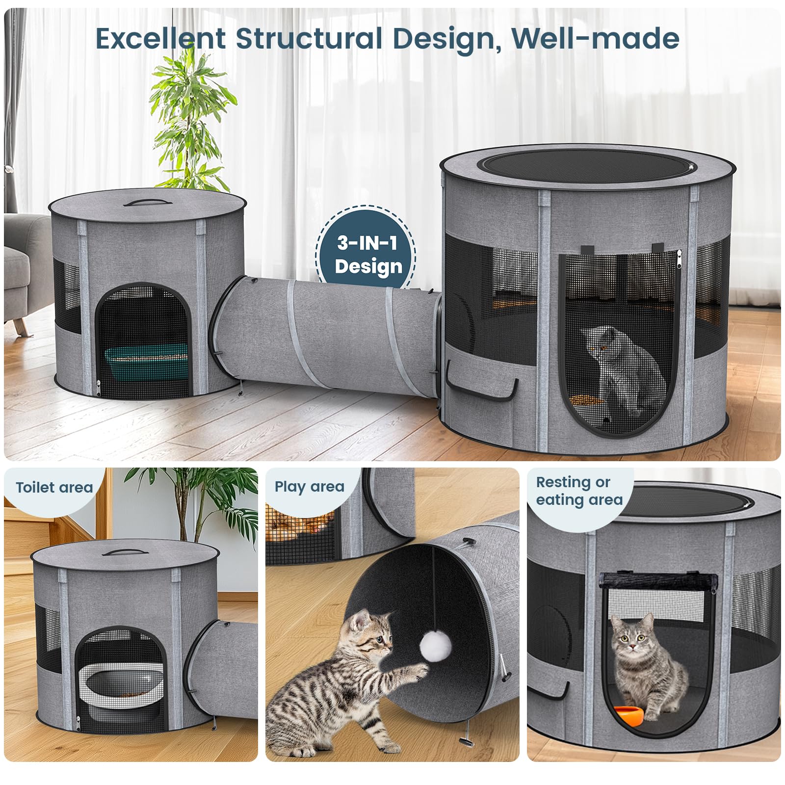 PETOCAT portable pet tent in outdoor settings supports anxious pets with familiar space