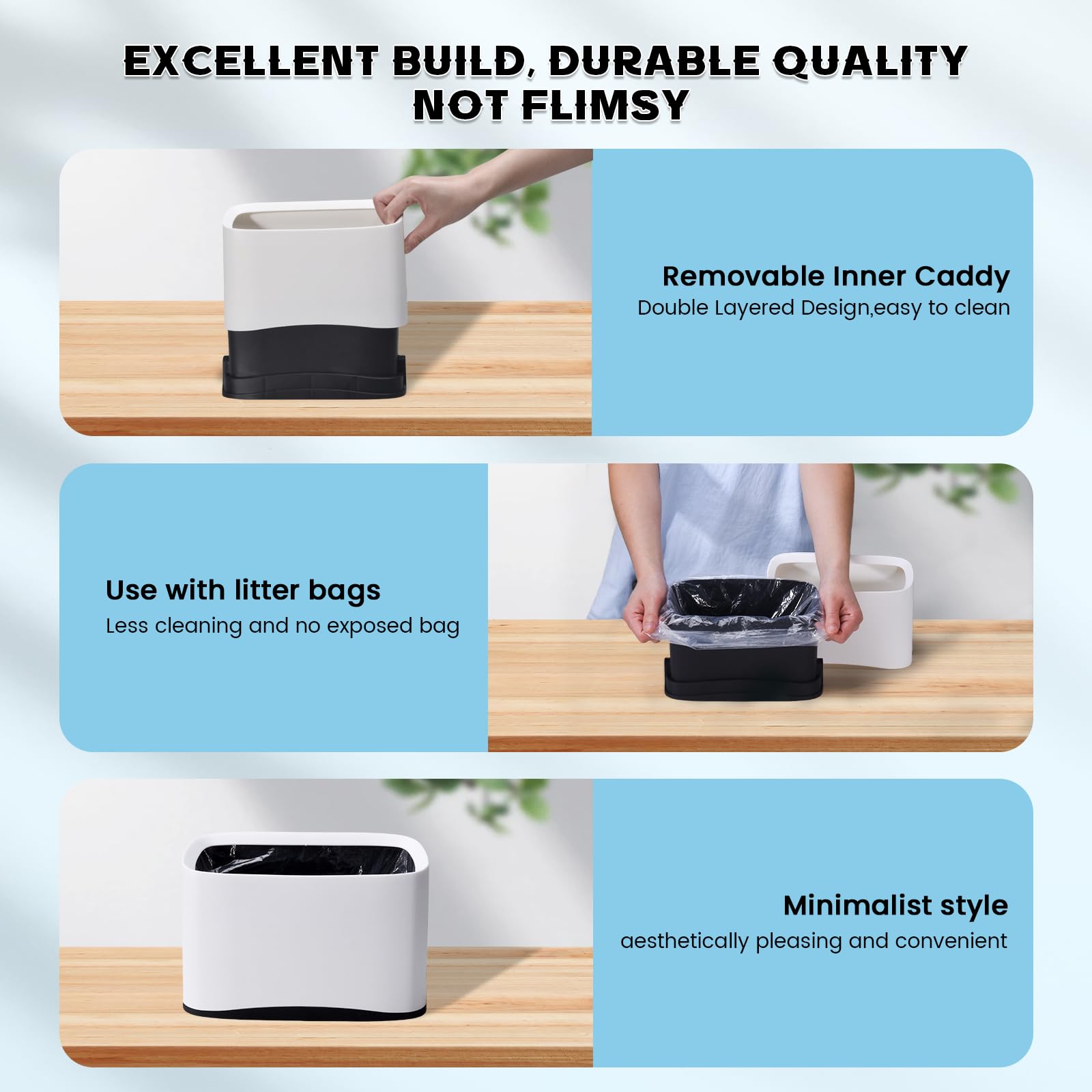 Petocat durable PP construction highlighted in side view emphasizes stability and durability