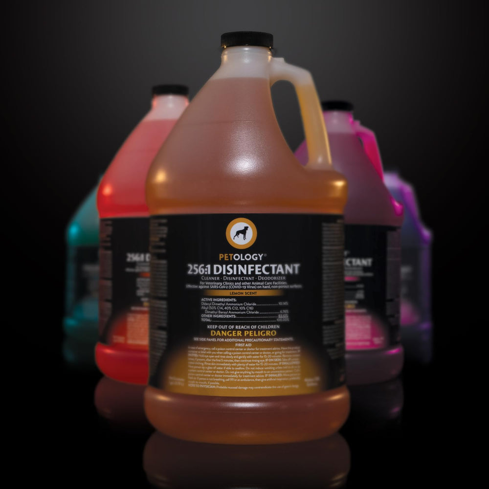 Petology 256:1 spray bottle demonstrating easy application on non-porous surfaces