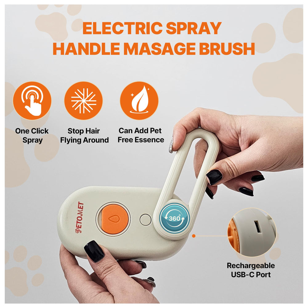 PETOMET ergonomic 360-degree handle enables comfortable grooming angles.