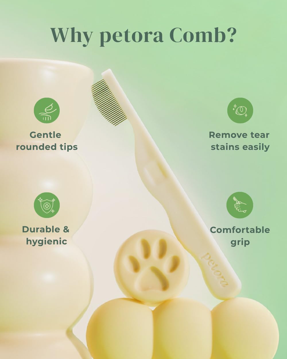 Petora BRUSH ON ME tear-stain removal action showing deep cleaning