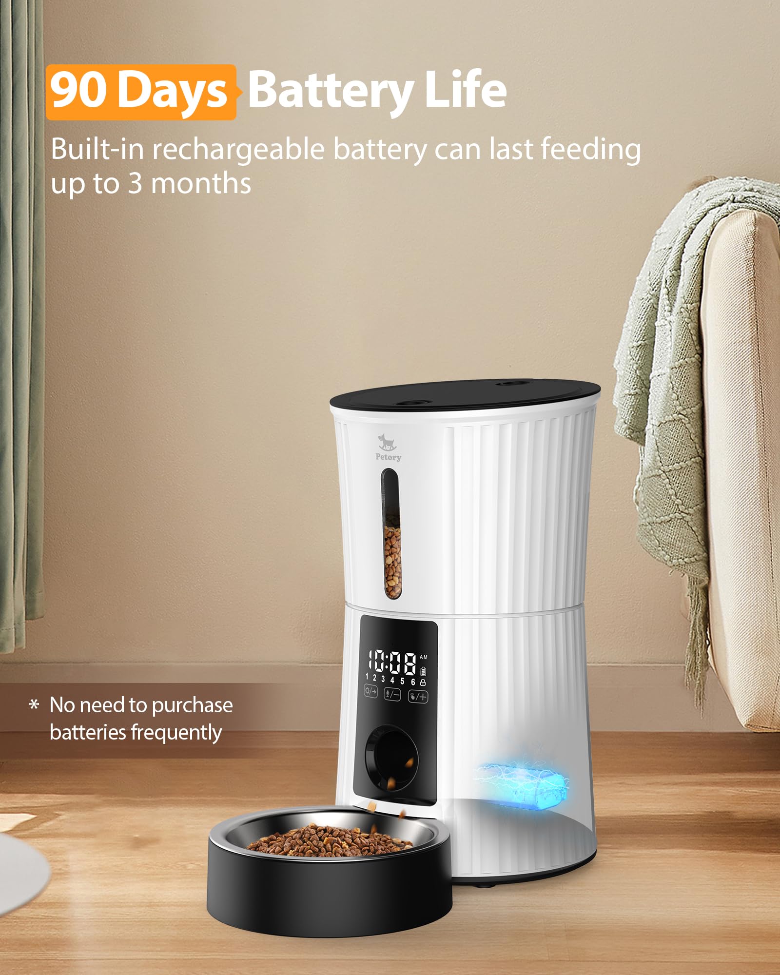 Petory desiccant bag included keeps kibble dry and fresh