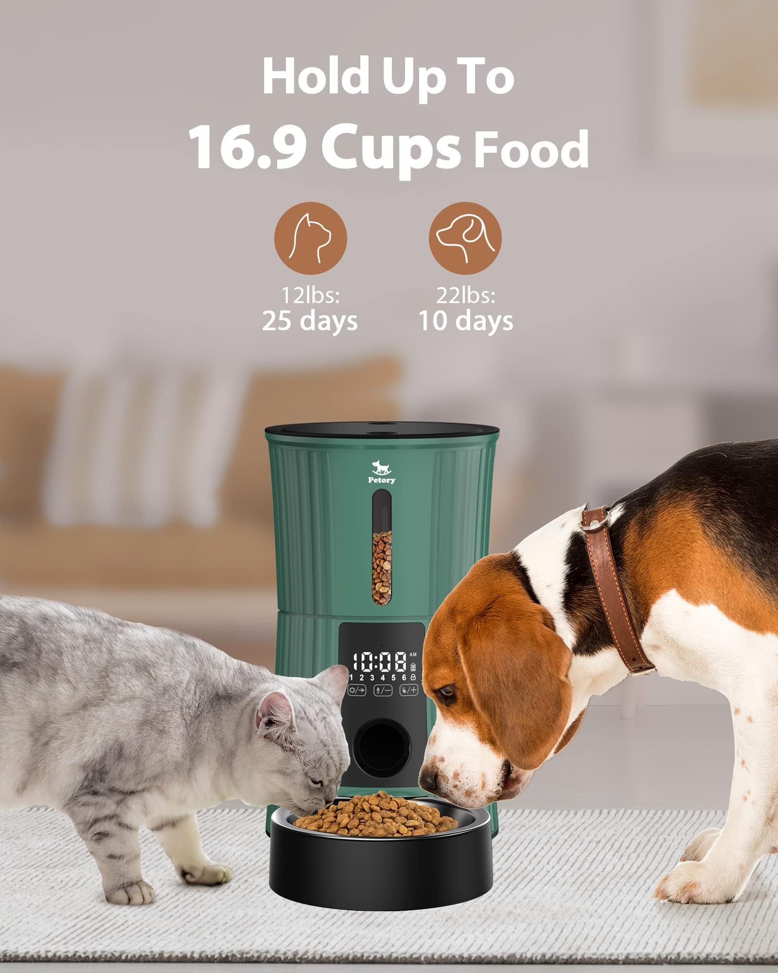 Petory Desiccant Bag included keeps dry food fresh longer.